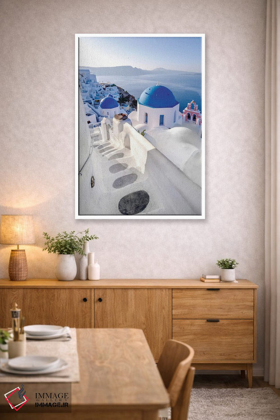 تابلو دکوراتیو Oia Santorini, Greece,به درون آبی، اویا سانتورینی، یونان اثر سوزانه کرمر - D2W