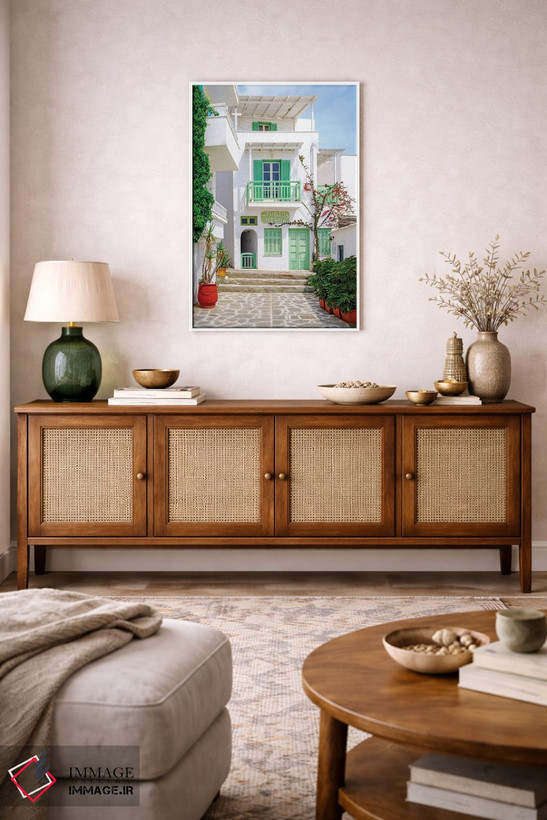تابلو دکوراتیو Greece,خیابان کوچک رنگارنگ در جزیره ناکسوس، یونان اثر سوزانه کرمر - D2W