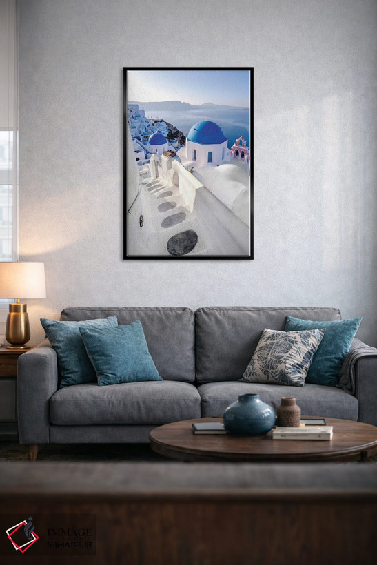 تابلو دکوراتیو Oia Santorini, Greece,به درون آبی، اویا سانتورینی، یونان اثر سوزانه کرمر - D4B