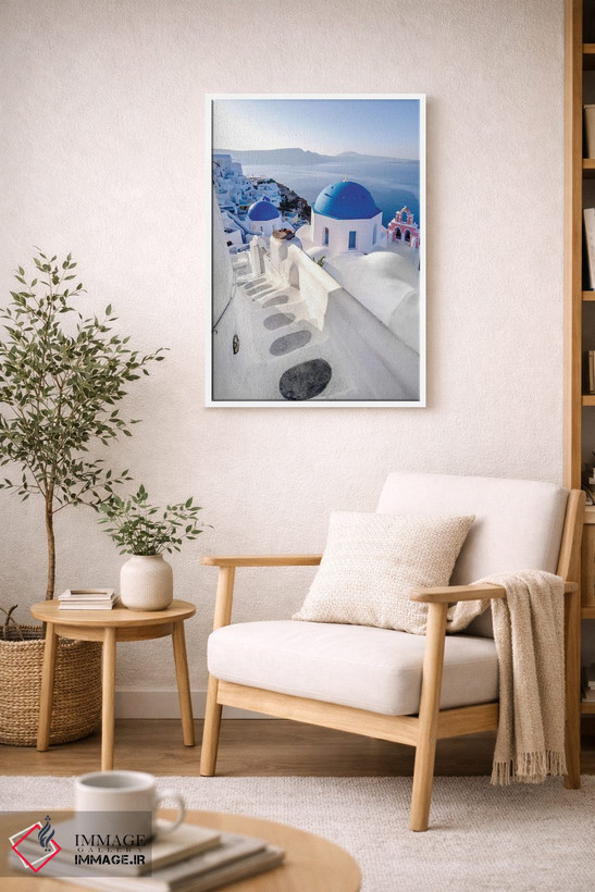 تابلو دکوراتیو Oia Santorini, Greece,به درون آبی، اویا سانتورینی، یونان اثر سوزانه کرمر - D5W