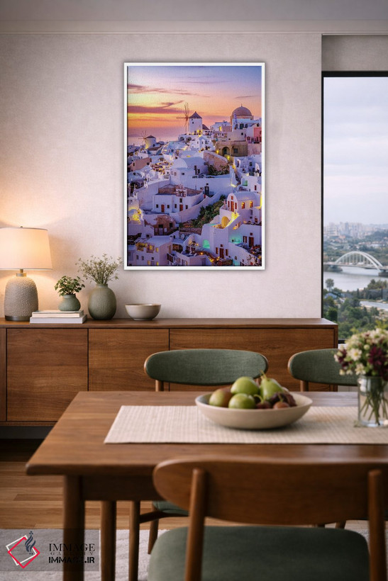 تابلو دکوراتیو Greece,رویاپردازی درباره سانتورینی، یونان اثر سوزانه کرمر - D6W
