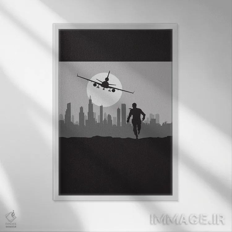 تابلو دکوراتیو شمال از شیکاگو اثر پروژه دنیای آسمان ها - نمای قابدار سفید