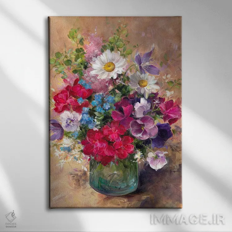 تابلو دکوراتیو ترکیب باغ ژوئن اثر آلیسا کاری - نمای روبهرو روی دیوار