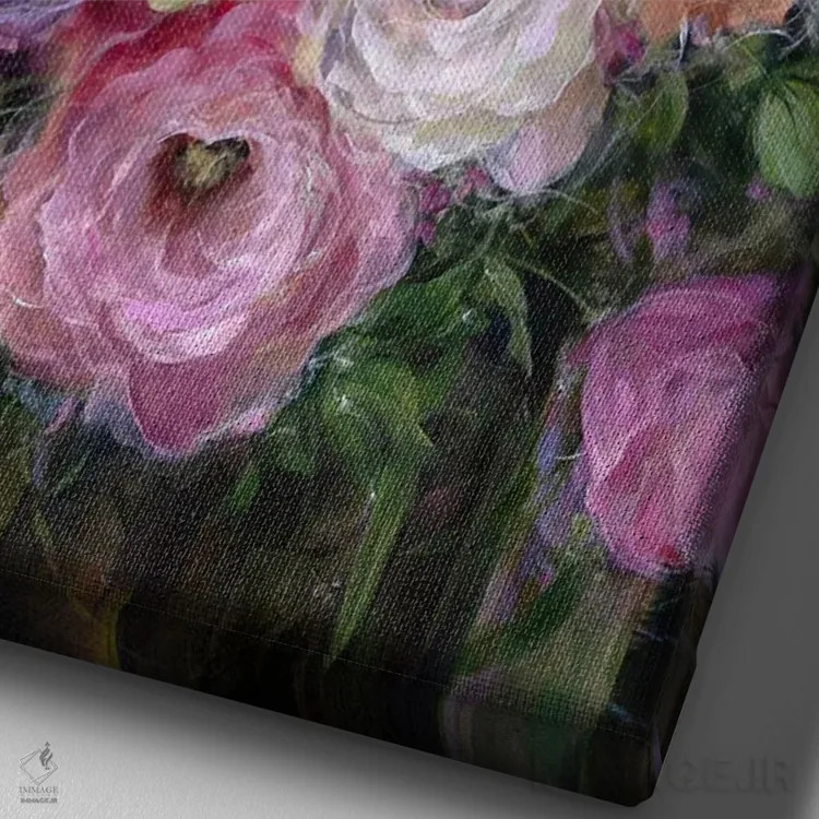تابلو دکوراتیو لیزیانتوس اثر آلیسا کاری - نمای نزدیک بافت بوم