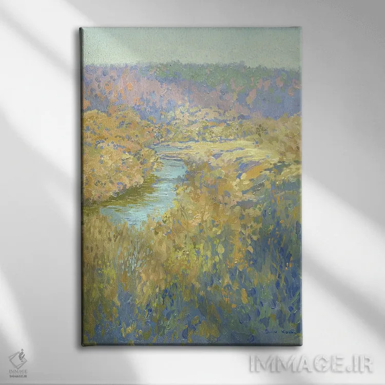 تابلو دکوراتیو صبح در رودخانه سرنا اثر سایمون کوژین - نمای روبهرو روی دیوار