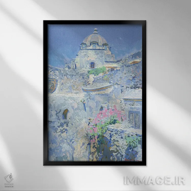تابلو دکوراتیو قلعه آراگونی اثر سایمون کوژین - نمای قابدار مشکی