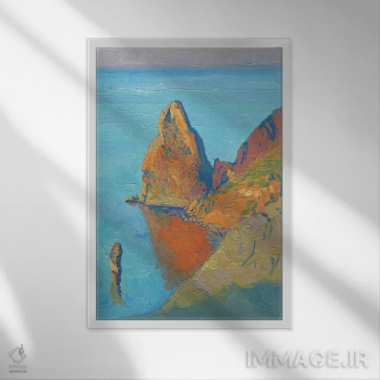 تابلو دکوراتیو صخره های صبحگاهی پیلادس و اورستس، کریمه اثر سایمون کوژین - نمای قابدار سفید