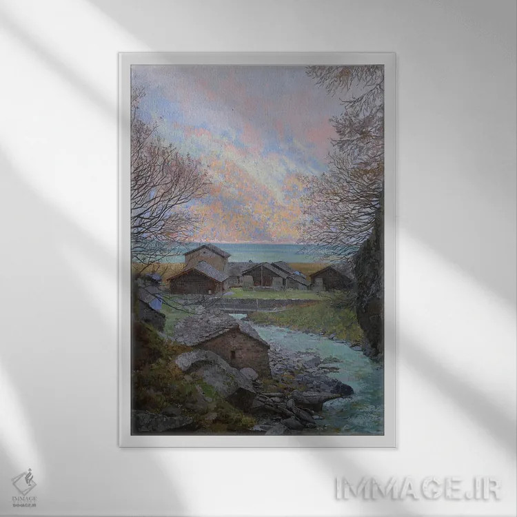 تابلو دکوراتیو سیلس ماریا ایزولا در مه اثر سایمون کوژین - نمای قابدار سفید