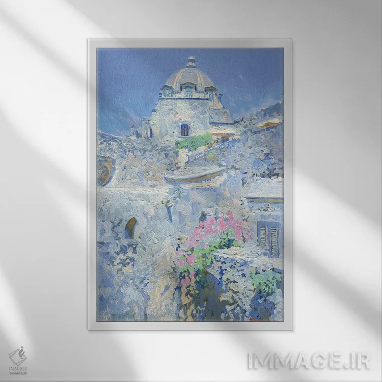 تابلو دکوراتیو قلعه آراگونی اثر سایمون کوژین - نمای قابدار سفید