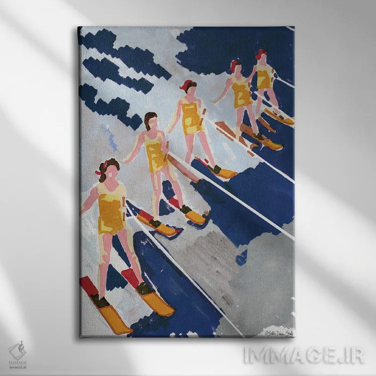 تابلو دکوراتیو نمایش اسکی روی آب I اثر استودیو طراحی استلار - نمای روبهرو روی دیوار