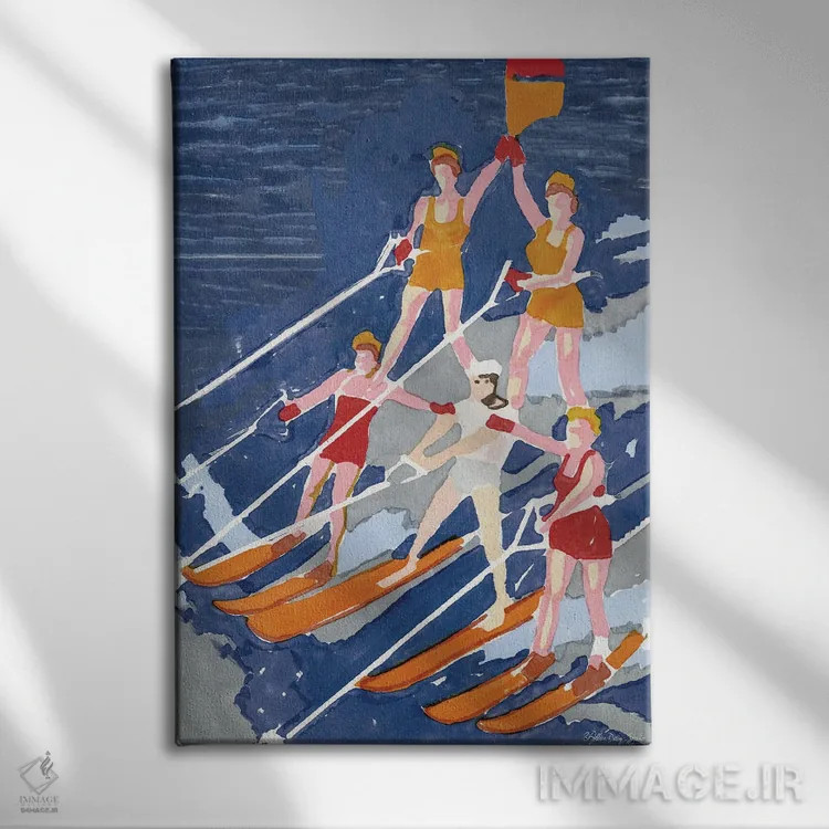 تابلو دکوراتیو نمایش اسکی روی آب III اثر استودیو طراحی استلار - نمای روبهرو روی دیوار