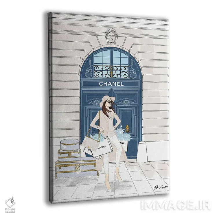 تابلو دکوراتیو در آبی شنل اثر سو لورتا - نمای پرسپکتیو محصول