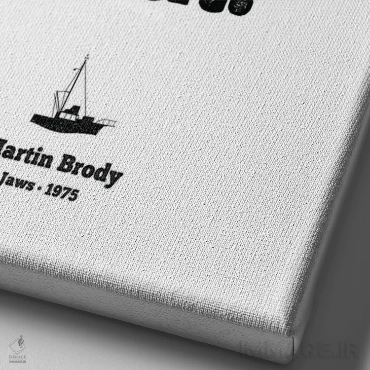 تابلو دکوراتیو You're Gonna Need A Bigger Boat,آرواره ها، به قایق بزرگ تر… اثر سایمون لاوری - نمای نزدیک بافت بوم