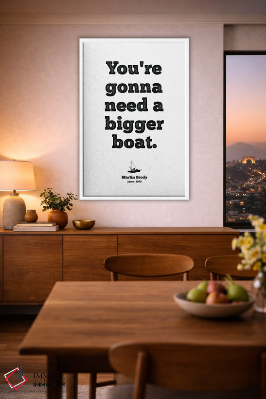 تابلو دکوراتیو You're Gonna Need A Bigger Boat,آرواره ها، به قایق بزرگ تر… اثر سایمون لاوری - D1W