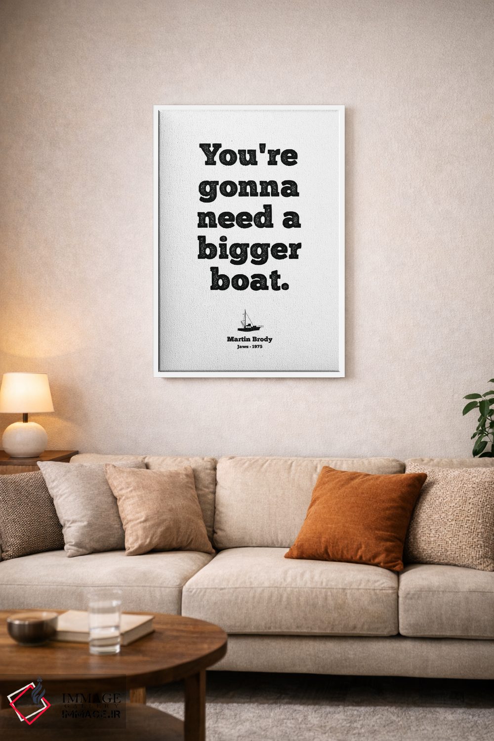 تابلو دکوراتیو You're Gonna Need A Bigger Boat,آرواره ها، به قایق بزرگ تر… اثر سایمون لاوری - D3W