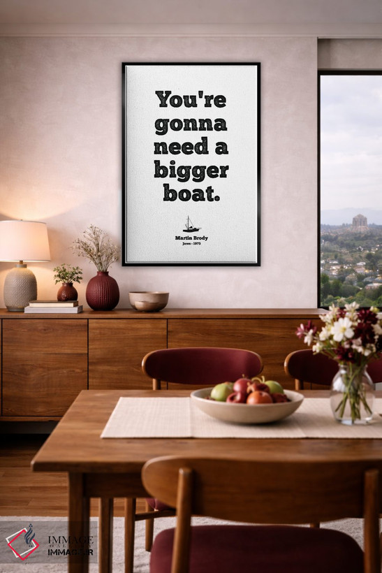 تابلو دکوراتیو You're Gonna Need A Bigger Boat,آرواره ها، به قایق بزرگ تر… اثر سایمون لاوری - D4B