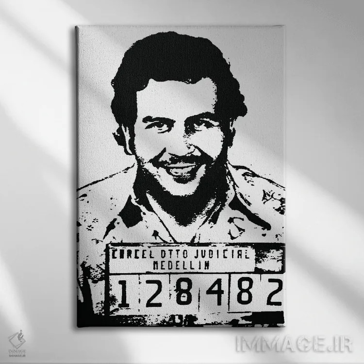تابلو دکوراتیو پابلو اسکوبار اثر سایمون لاوری - نمای روبهرو روی دیوار