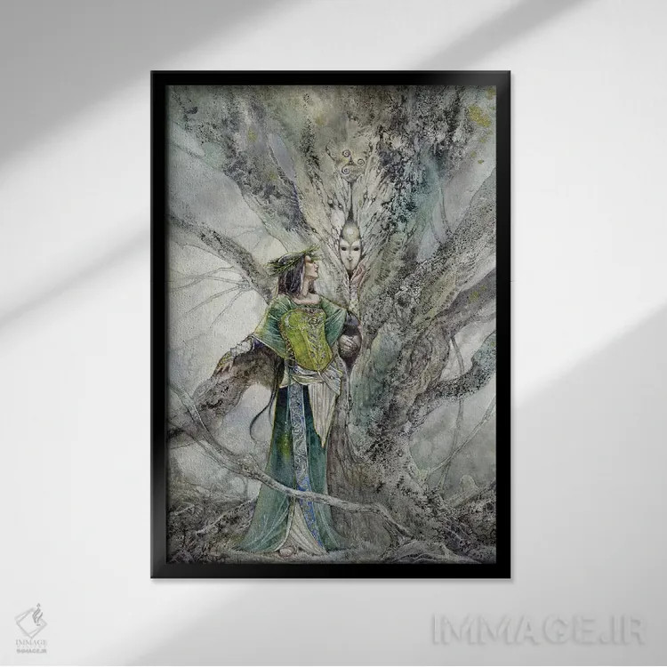 تابلو دکوراتیو نیموئه اثر استفانی لاو - نمای قابدار مشکی