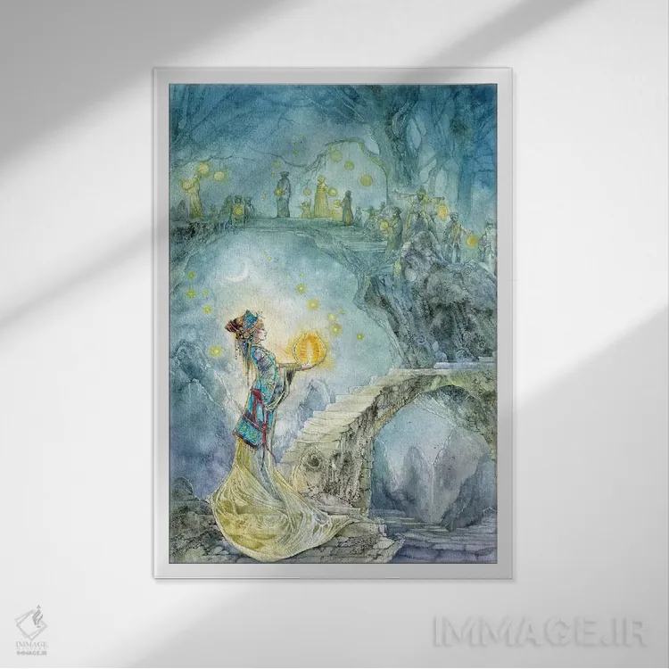 تابلو دکوراتیو شب جشن اثر استفانی لاو - نمای قابدار سفید