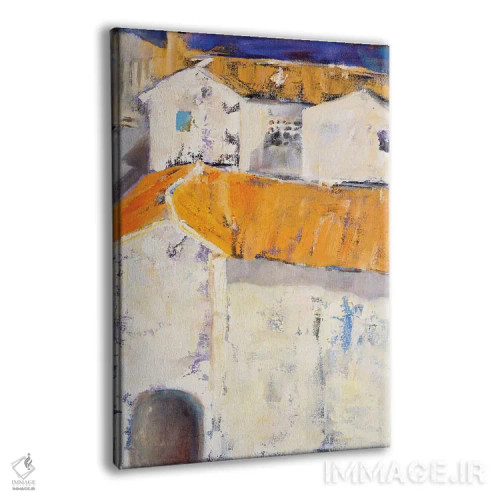 تابلو انتزاعی بام های روستایی اثر سوزانه ماری - نمای پرسپکتیو محصول