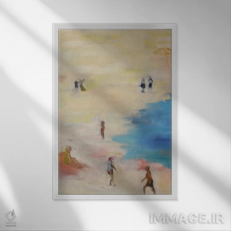 تابلو انتزاعی سراب اثر سوزانه ماری - نمای قابدار سفید