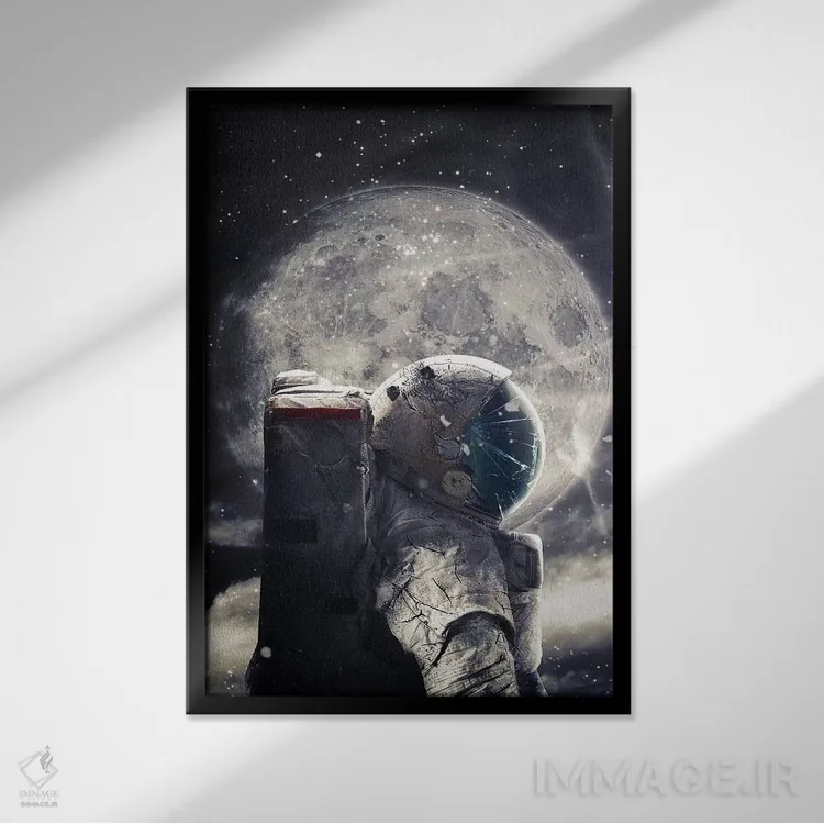 تابلو دکوراتیو همراه اثر سیم لس - نمای قابدار مشکی