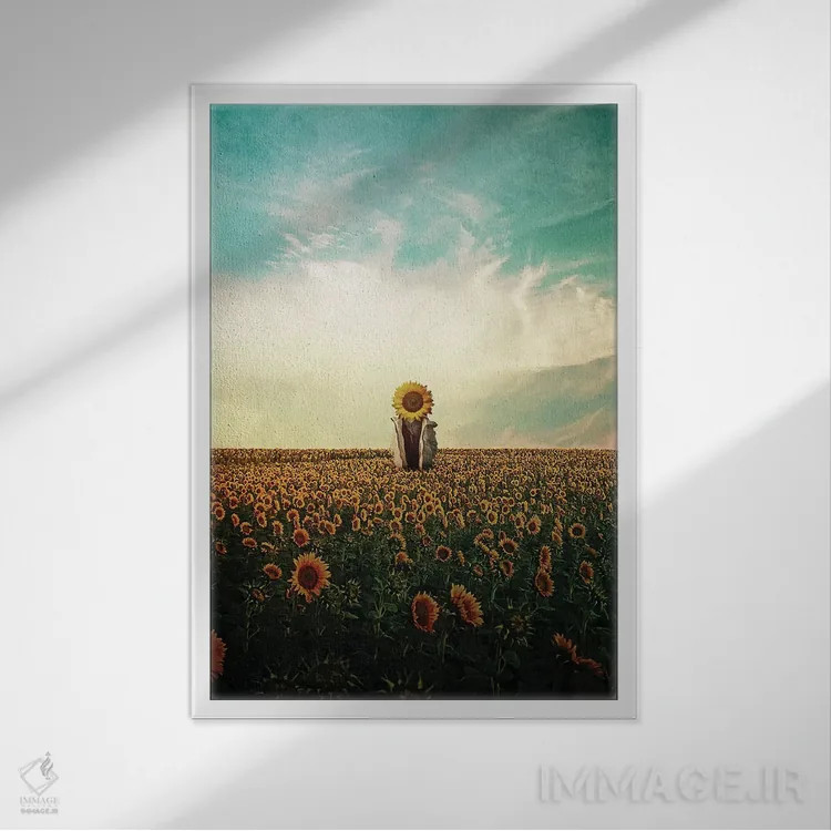 تابلو دکوراتیو بخشی با آنها بودن اثر سیم لس - نمای قابدار سفید