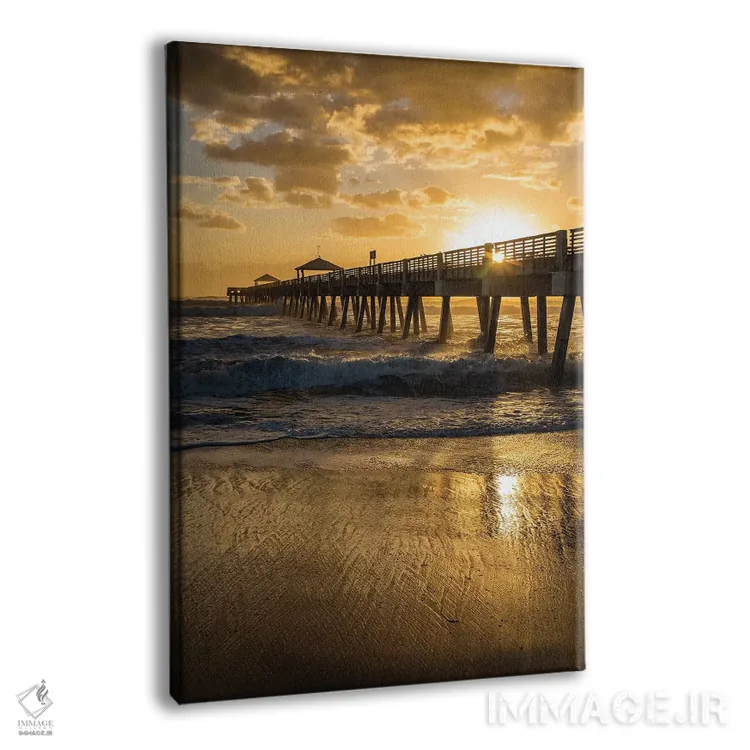 تابلو دکوراتیو Palm Beach County, Florida. Sunrise and high surf.,ساحل جونو… اثر جولی سیندا - نمای پرسپکتیو محصول