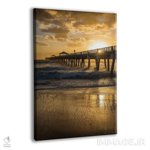 تابلو دکوراتیو Palm Beach County, Florida. Sunrise and high surf.,ساحل جونو… اثر جولی سیندا - نمای پرسپکتیو محصول