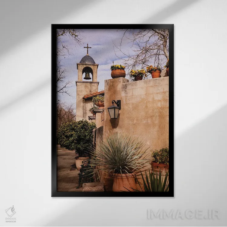 تابلو دکوراتیو Arizona Tlaquepaque Chapel,سدونا، آریزونا. کلیسای تلاکوپاکه اثر جولی سیندا - نمای قابدار مشکی
