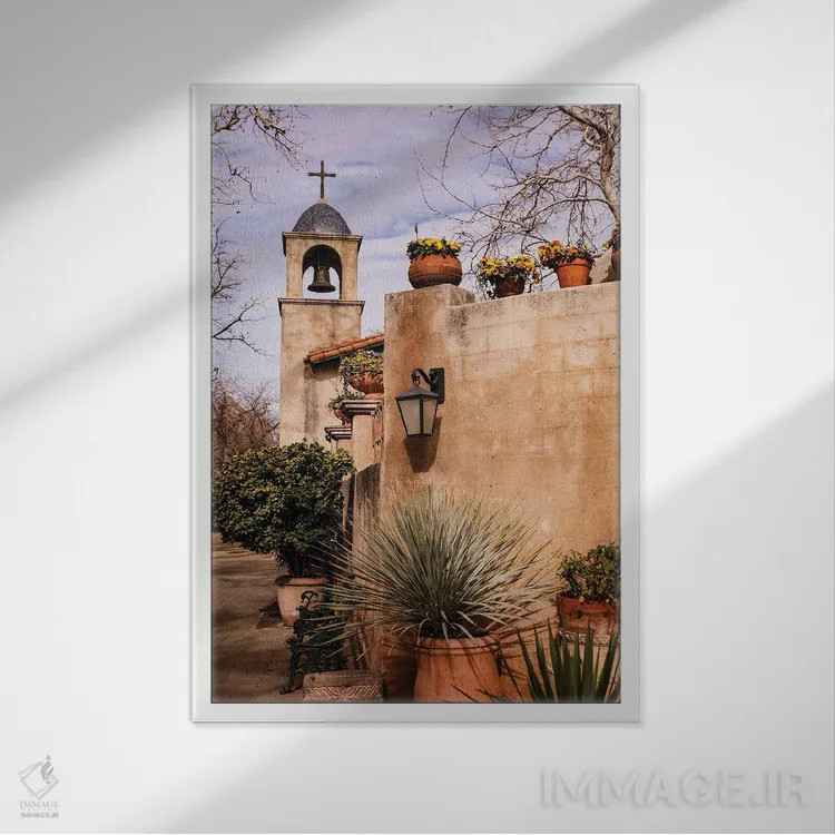 تابلو دکوراتیو Arizona Tlaquepaque Chapel,سدونا، آریزونا. کلیسای تلاکوپاکه اثر جولی سیندا - نمای قابدار سفید