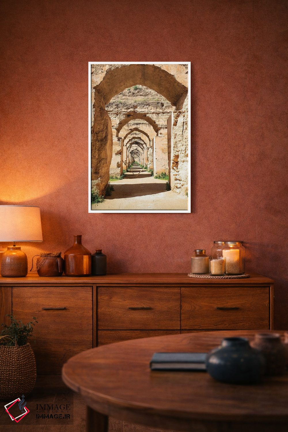 تابلو دکوراتیو Morocco. Stone archways at the Royal Stables,مکناس، مراکش. ط… اثر جولی سیندا - D3W