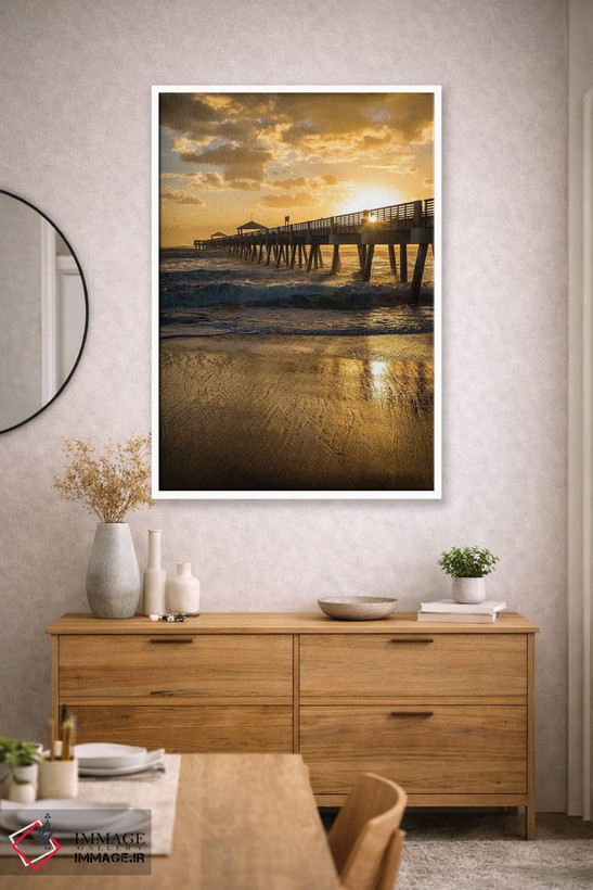 تابلو دکوراتیو Palm Beach County, Florida. Sunrise and high surf.,ساحل جونو… اثر جولی سیندا - D1W