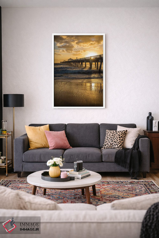 تابلو دکوراتیو Palm Beach County, Florida. Sunrise and high surf.,ساحل جونو… اثر جولی سیندا - D4W