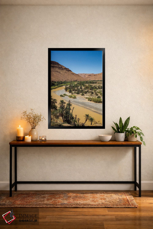 تابلو دکوراتیو Morocco. Ziz Valley Gorge and palm trees,دره زیز، مراکش. تنگ… اثر جولی سیندا - D5B