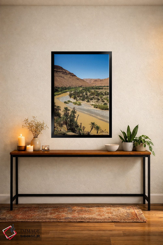 تابلو دکوراتیو Morocco. Ziz Valley Gorge and palm trees,دره زیز، مراکش. تنگ… اثر جولی سیندا - D5B