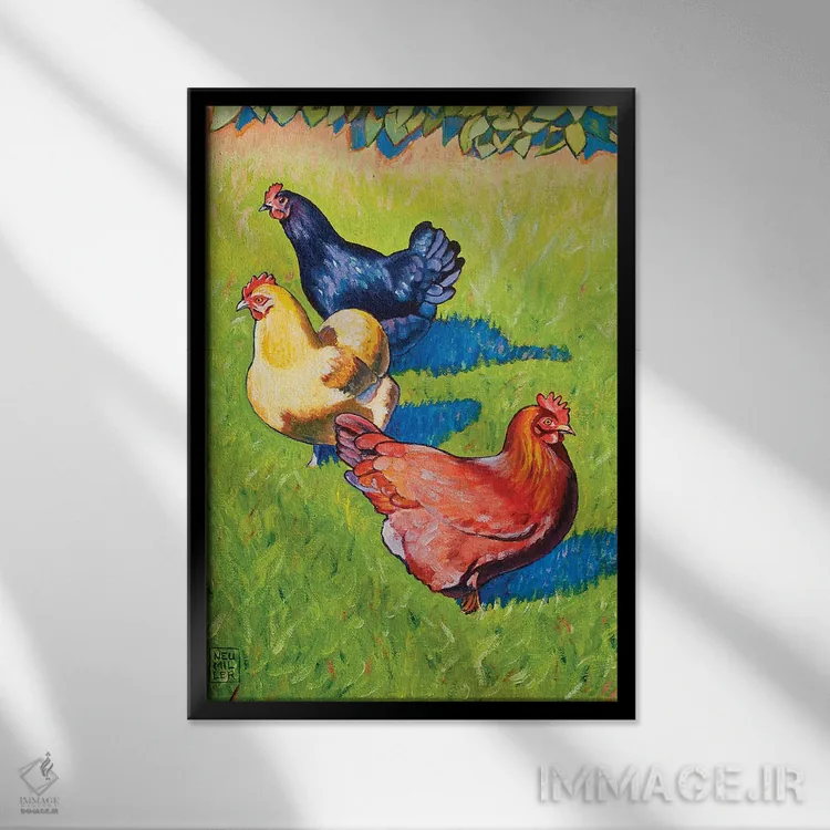 تابلو دکوراتیو سه دختر اثر استیسی نومیلر - نمای قابدار مشکی