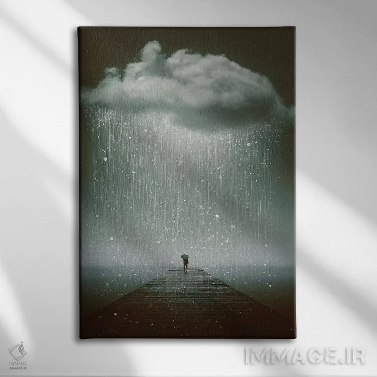تابلو دکوراتیو حتی آسمان هم می گرید اثر طراحی سورینگ انکر - نمای روبهرو روی دیوار