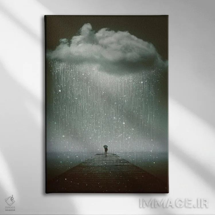 تابلو دکوراتیو حتی آسمان هم می گرید اثر طراحی سورینگ انکر - نمای روبهرو روی دیوار