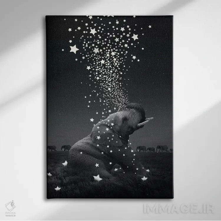 تابلو دکوراتیو نور ستاره اثر طراحی سورینگ انکر - نمای روبهرو روی دیوار