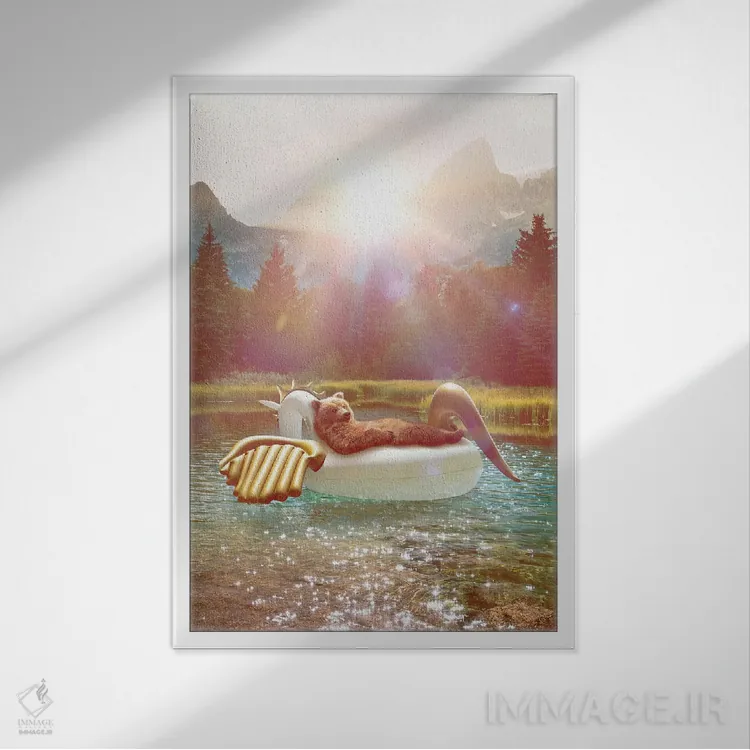 تابلو دکوراتیو آتاراکسیا ۲ اثر طراحی سورینگ انکر - نمای قابدار سفید