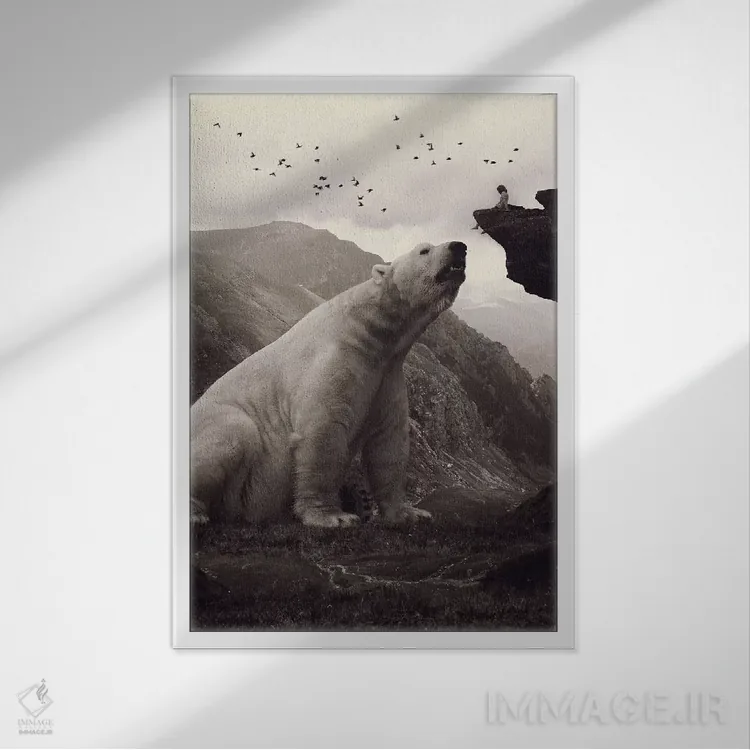 تابلو دکوراتیو توتلری اثر طراحی سورینگ انکر - نمای قابدار سفید