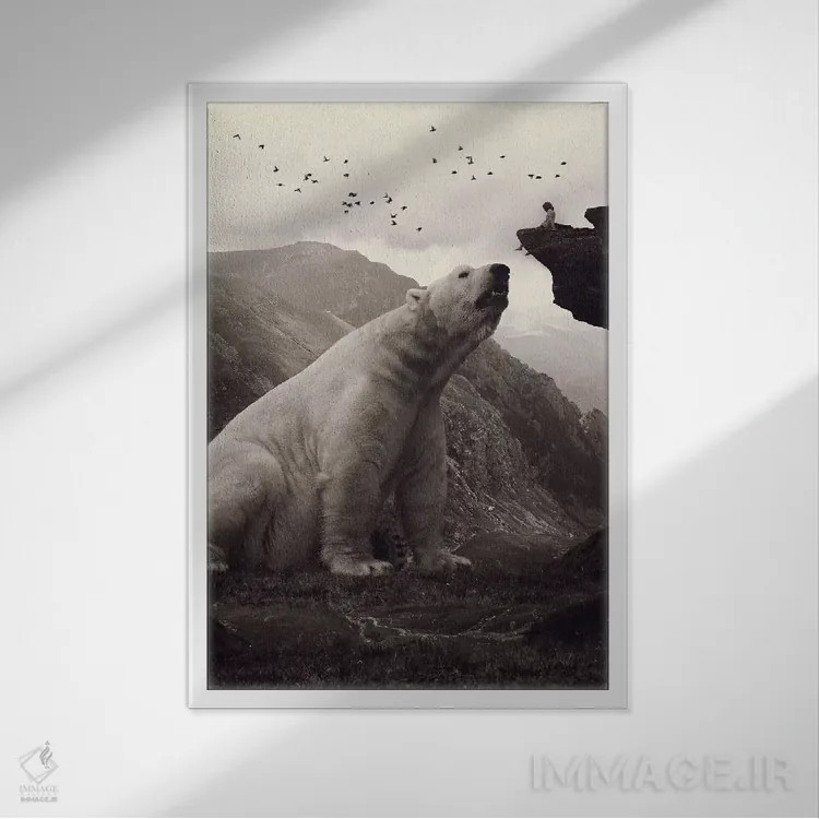 تابلو دکوراتیو توتلری اثر طراحی سورینگ انکر - نمای قابدار سفید