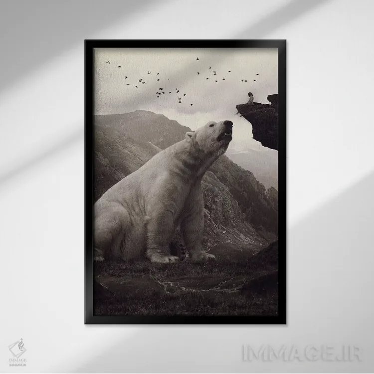 تابلو دکوراتیو توتلری اثر طراحی سورینگ انکر - نمای قابدار مشکی