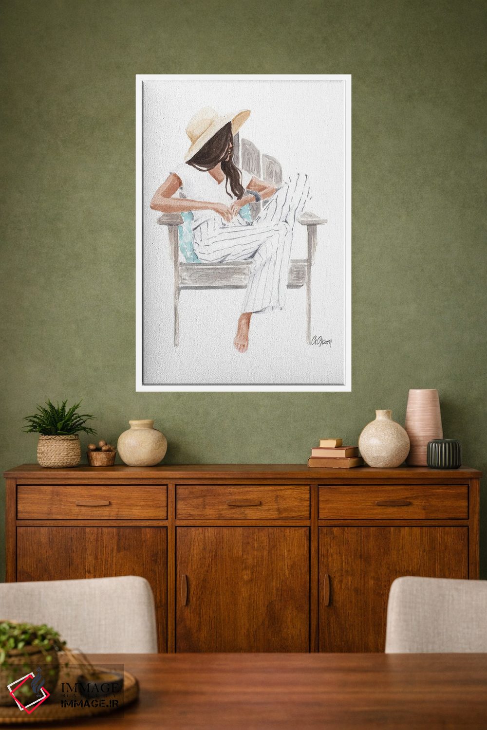 تابلو دکوراتیو کلاه تابستانی اثر استایل آو براش - D1W