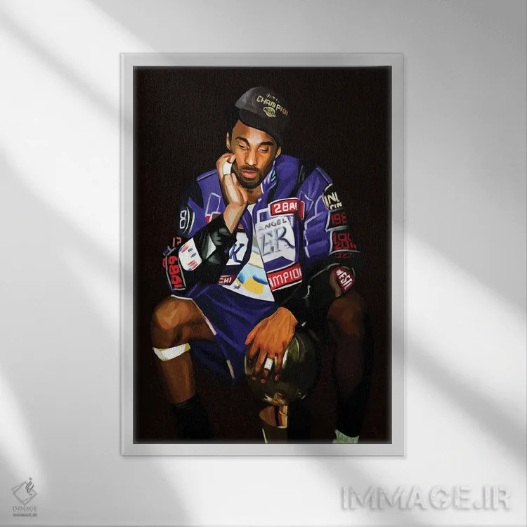 تابلو دکوراتیو کوبی برایانت اثر سم آنچه - نمای قابدار سفید