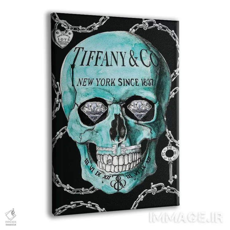 تابلو دکوراتیو جمجمه تیفانی اثر استودیو وان - نمای پرسپکتیو محصول