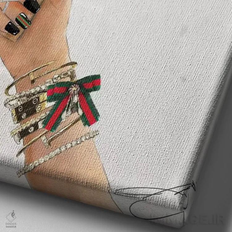 تابلو دکوراتیو نیاز به گوچی اثر استودیو وان - نمای نزدیک بافت بوم