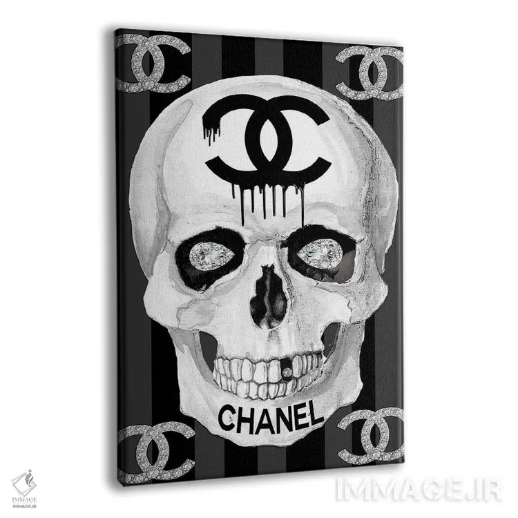 تابلو دکوراتیو جمجمه شنل اثر استودیو وان - نمای پرسپکتیو محصول