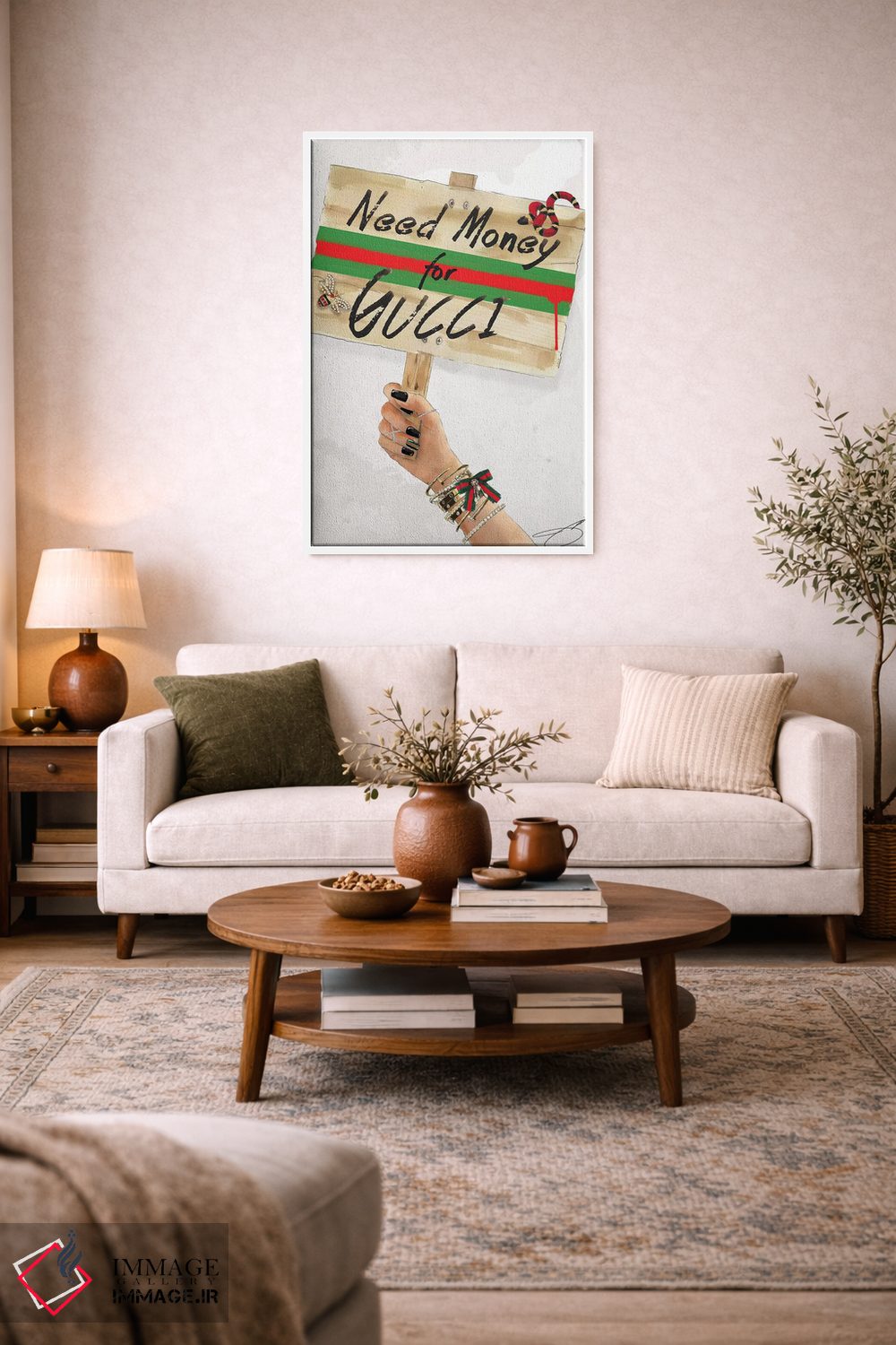 تابلو دکوراتیو نیاز به گوچی اثر استودیو وان - D2W